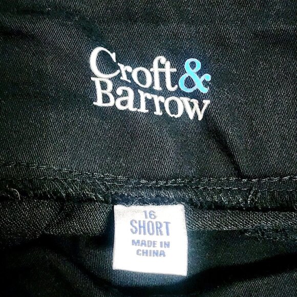 CROFT & BARROW Solid All Black The Effortless Pant Pull On Pants Womens 16 Short - Picture 2 of 6